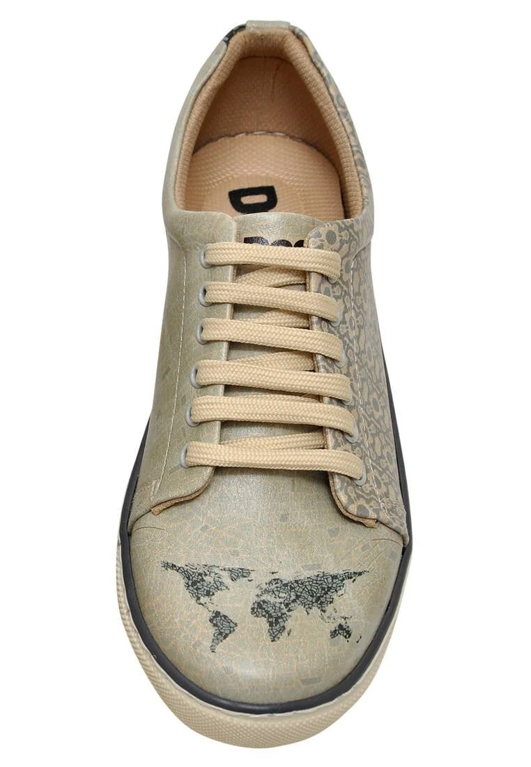 Femme Cuir Vegan Vert Baskets - Go Big Or Go Home Motif