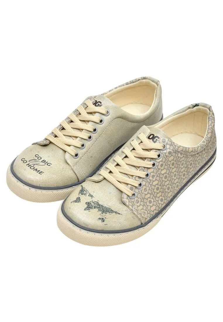Femme Cuir Vegan Vert Baskets - Go Big Or Go Home Motif