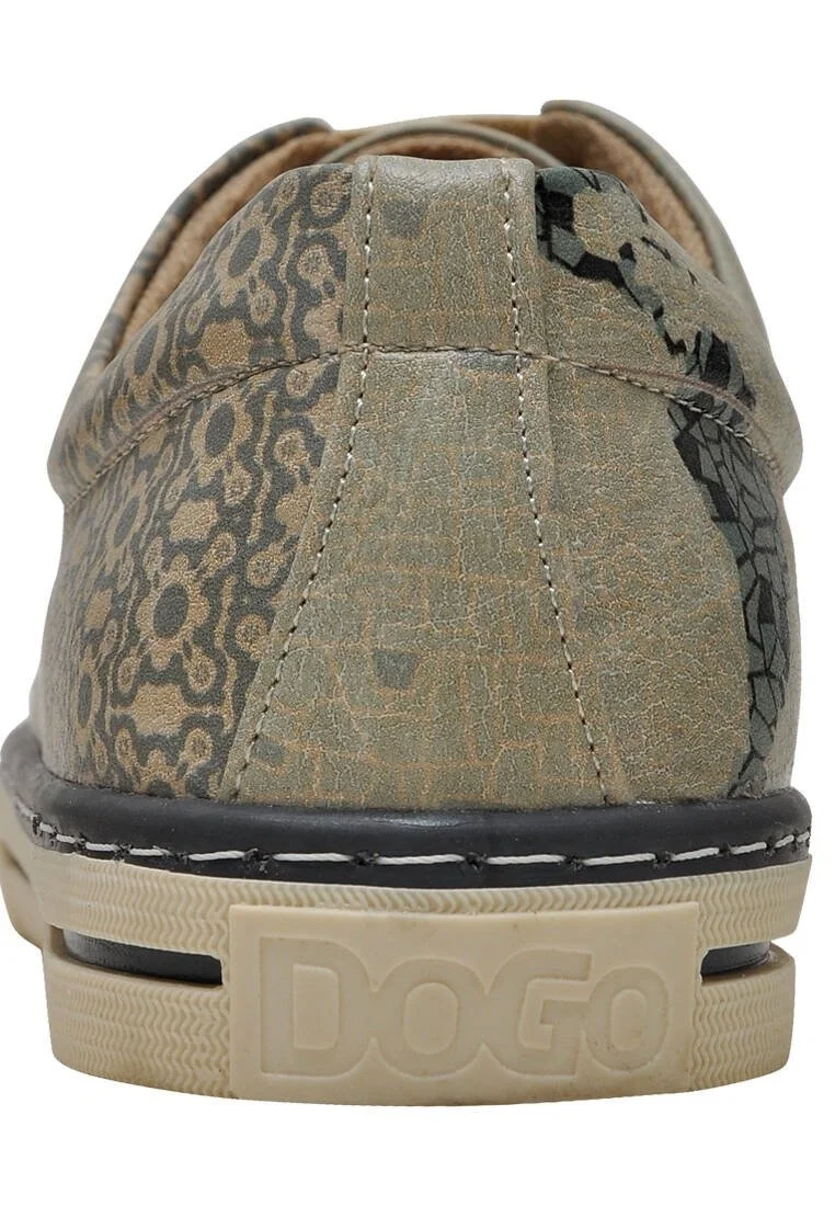 Femme Cuir Vegan Vert Baskets - Go Big Or Go Home Motif