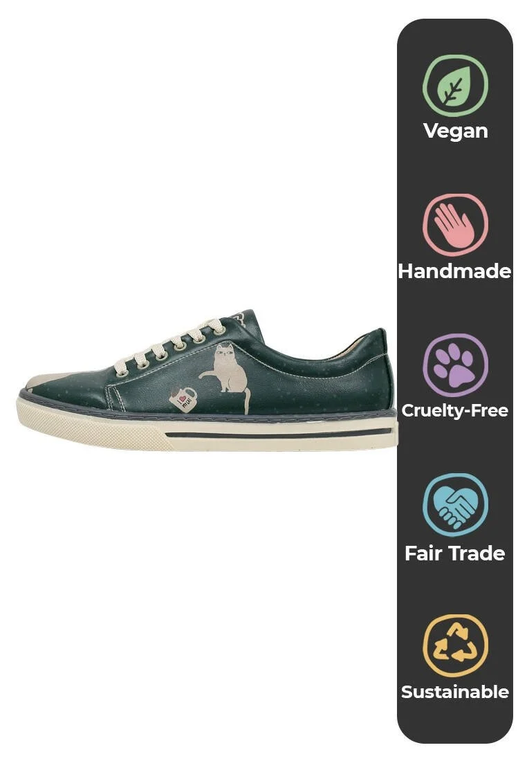 Femme Cuir Vegan Vert Baskets - I Do What I Want Motif