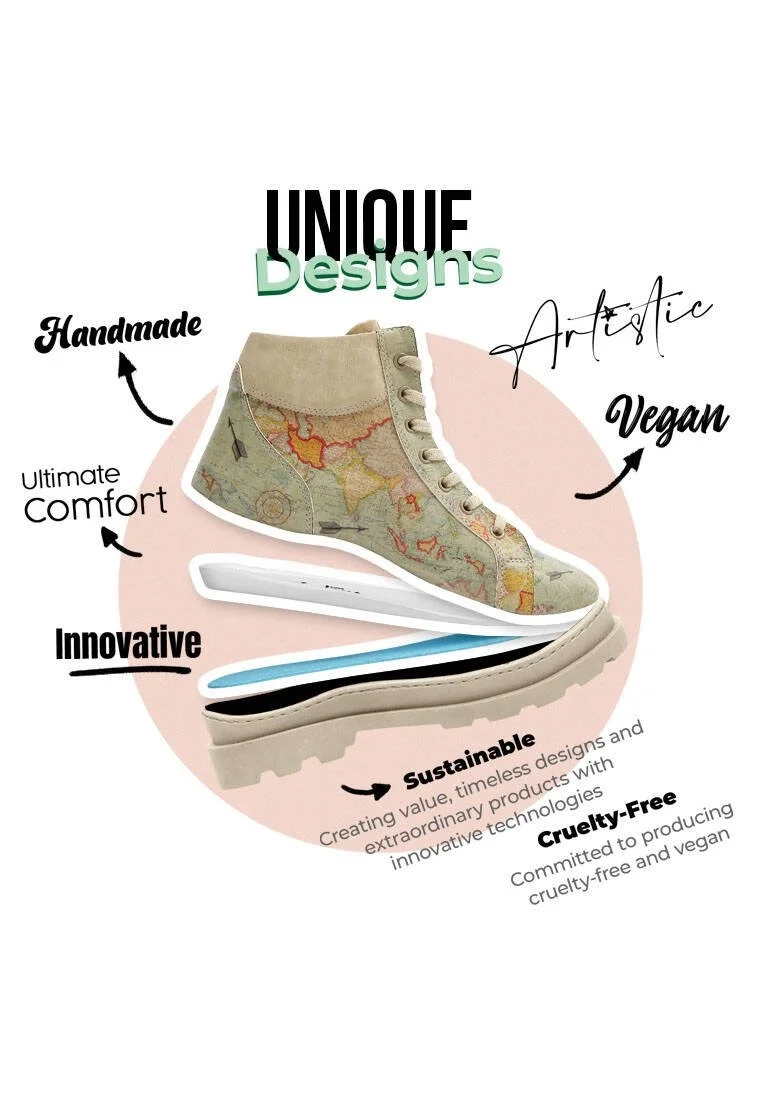 Femme Cuir Vegan Vert Bottes - Explore Motif