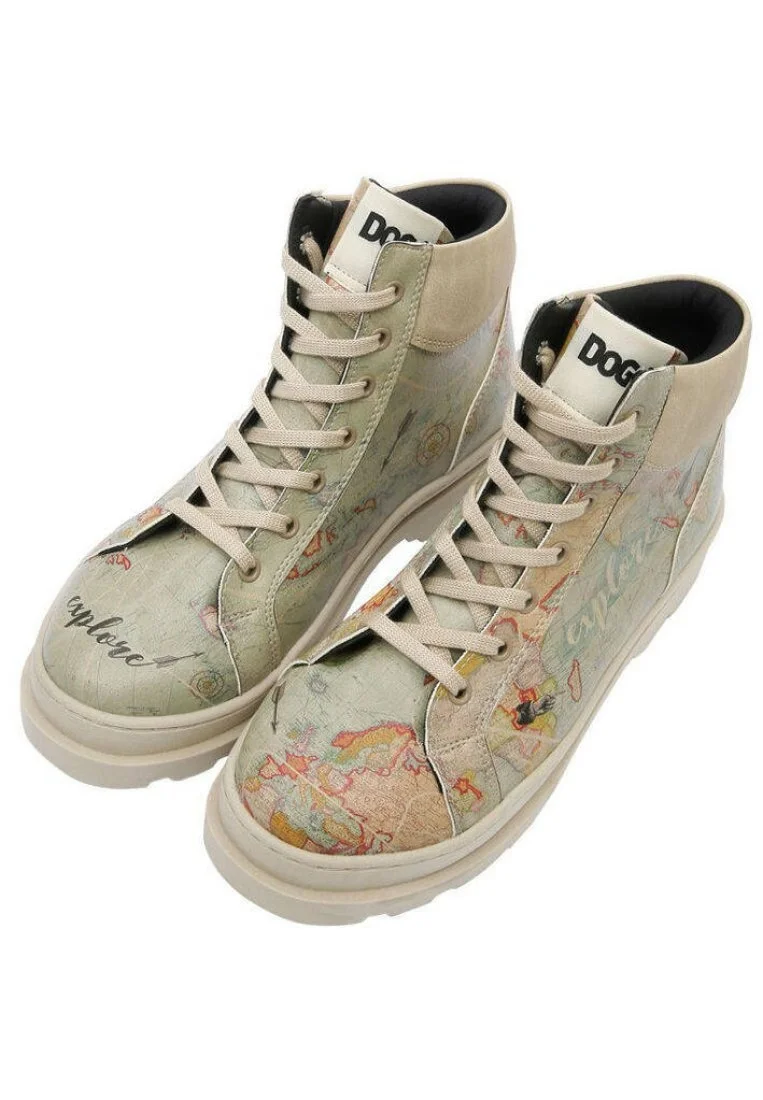 Femme Cuir Vegan Vert Bottes - Explore Motif