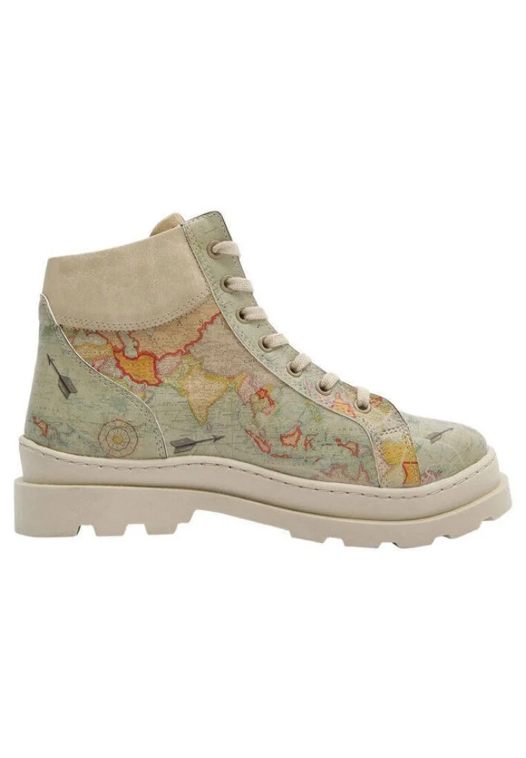 Femme Cuir Vegan Vert Bottes - Explore Motif