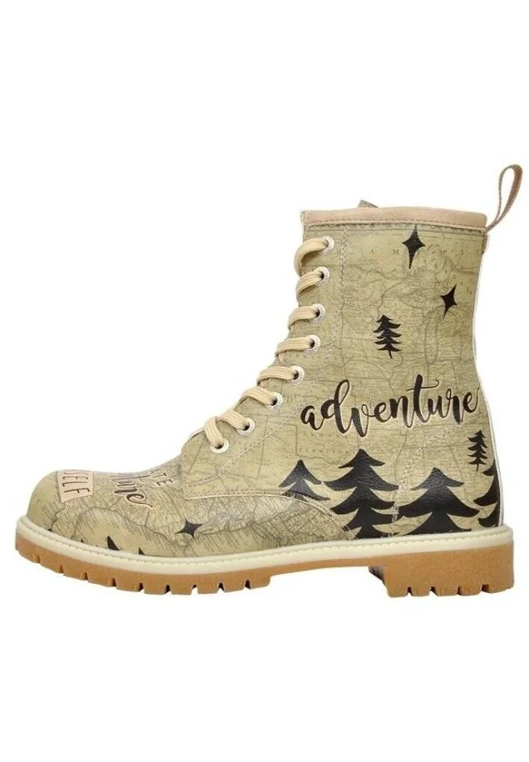 Femme Cuir Vegan Vert Bottes Longues - Create Adventure for Yourself Motif