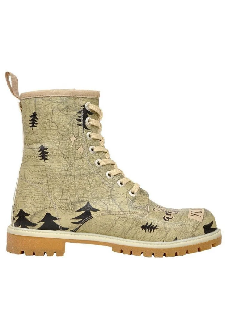 Femme Cuir Vegan Vert Bottes Longues - Create Adventure for Yourself Motif