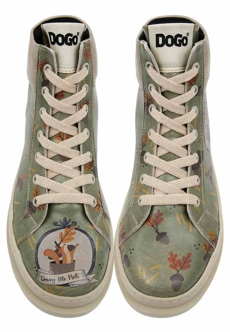 Femme Cuir Vegan Vert Bottines - Driving Me Nuts Motif