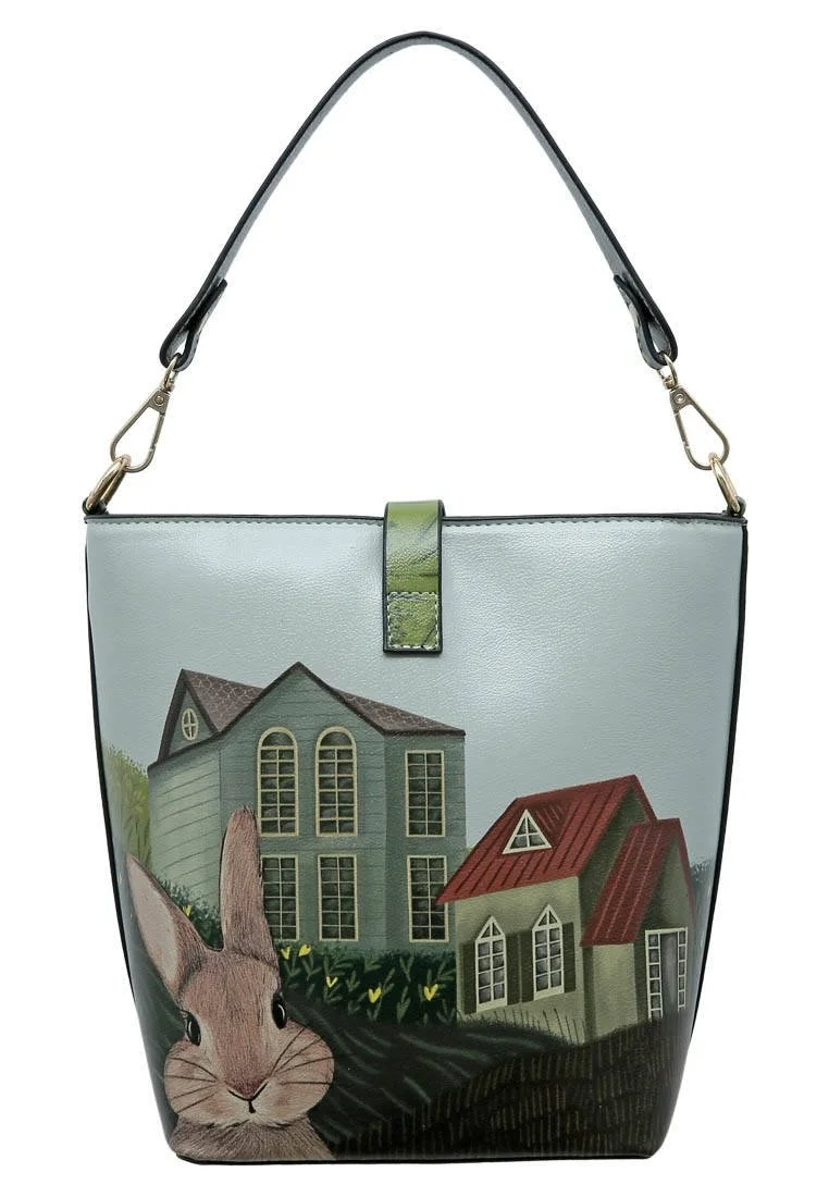 Femme Cuir Vegan Vert Sac à Main - Going on an Adventure Motif
