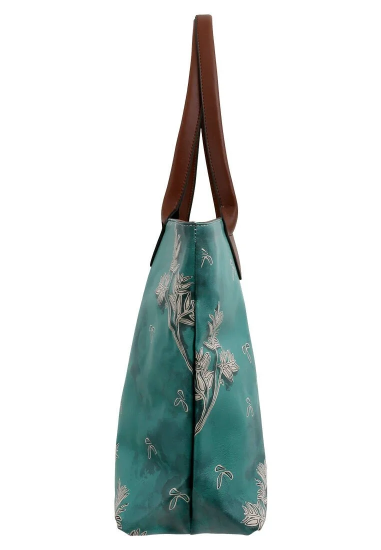 Femme Cuir Vegan Vert Sac d'épaule - Koala Hug Motif