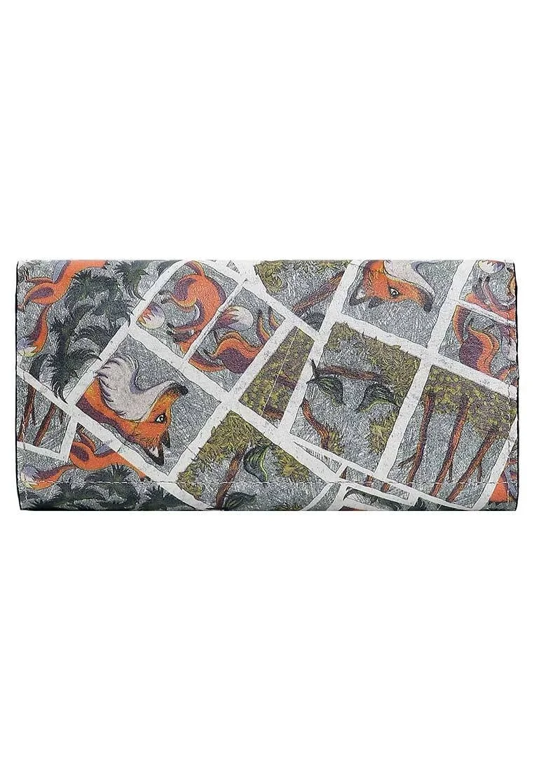 Femme Gris Portefeuille - A Day of a Fox Motif
