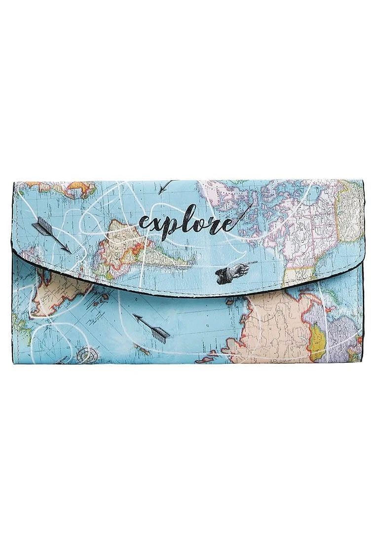 Femme Turquoise Portefeuille - Explore Motif