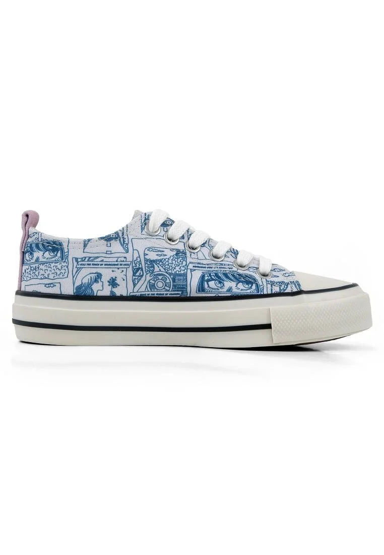 Femme Vegan Blanc Baskets - Already Lost Motif