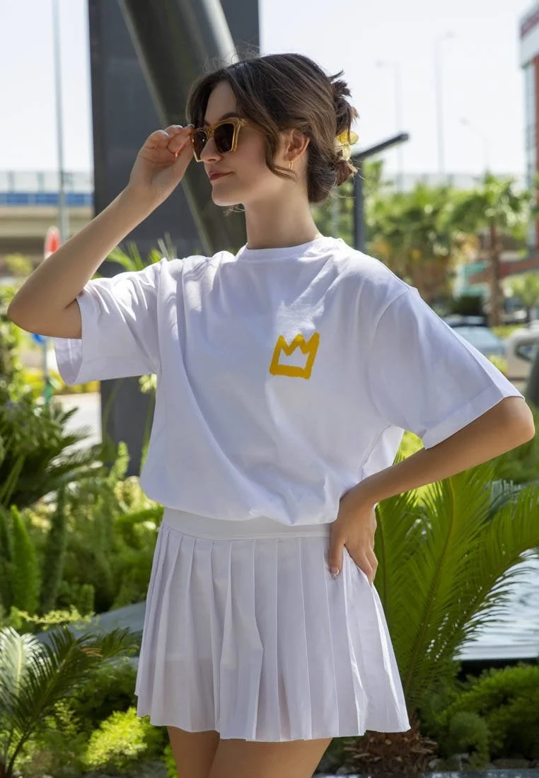 Femme Vegan Blanc T-Shirt - No More Drama Motif