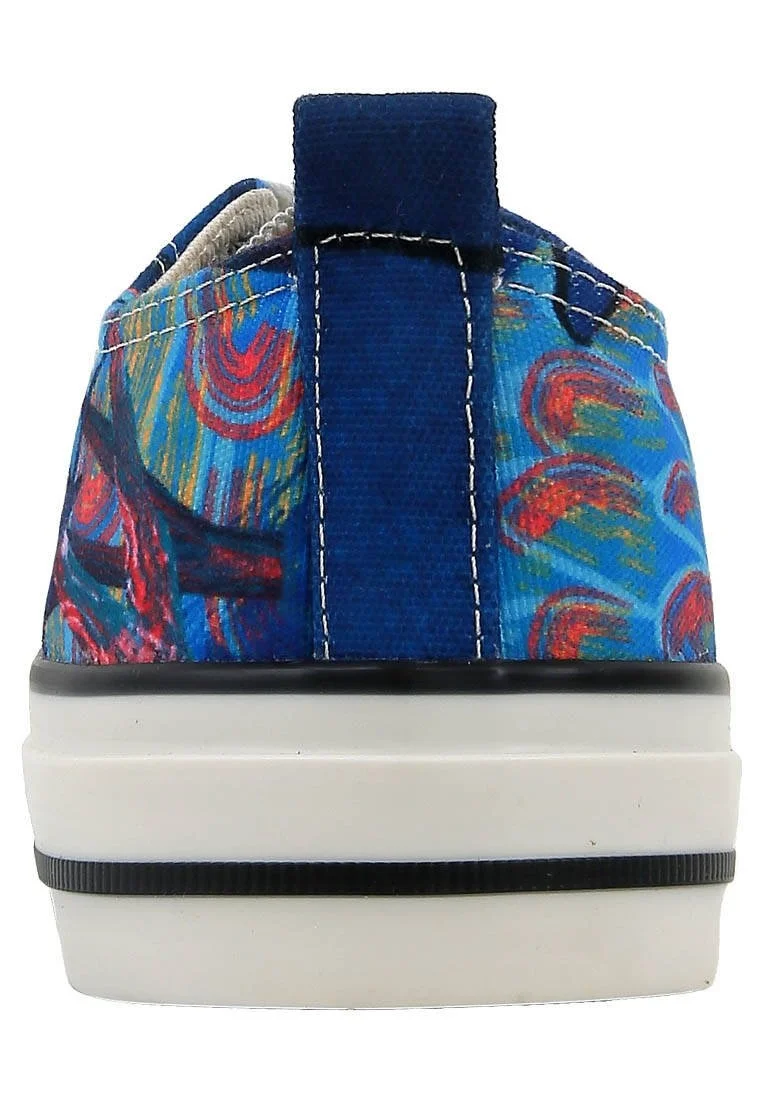 Femme Vegan Bleu Foncé Baskets - Feathers of the Owl Motif