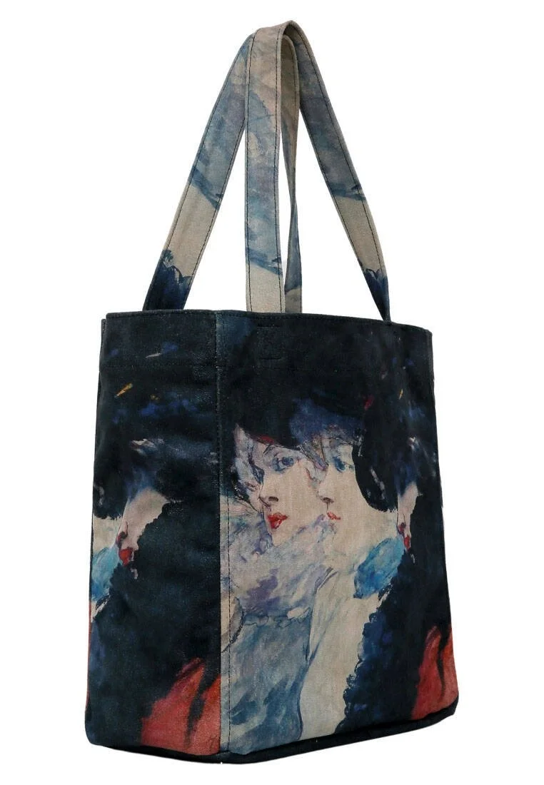 Femme Vegan Bleu Foncé Large Tote Bag - Ladies Motif