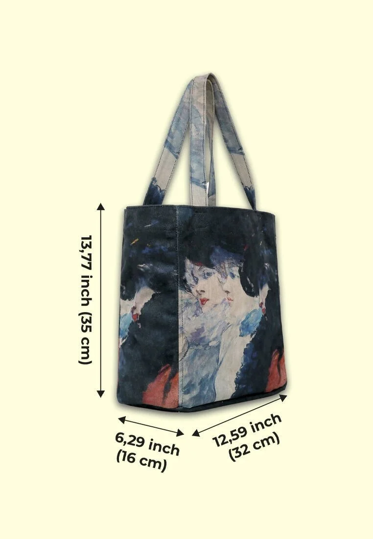 Femme Vegan Bleu Foncé Large Tote Bag - Ladies Motif