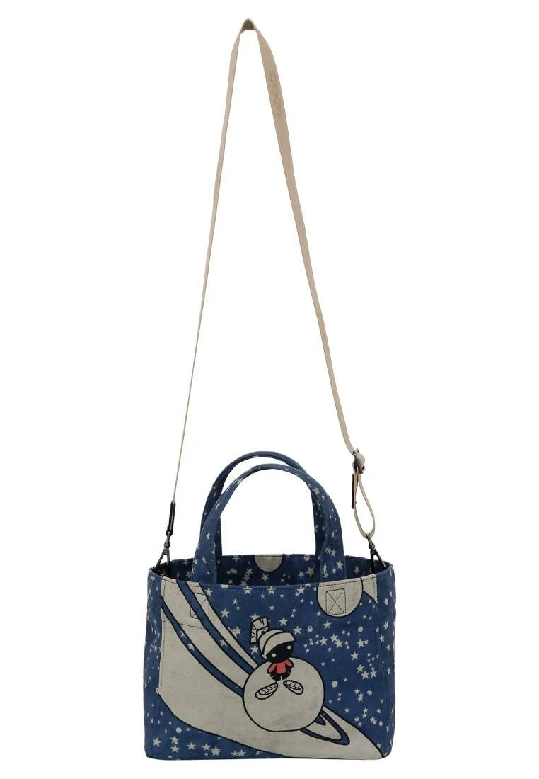 Femme Vegan Bleu Medium Tote Bag - Warner Bros Marvin the Martian Motif