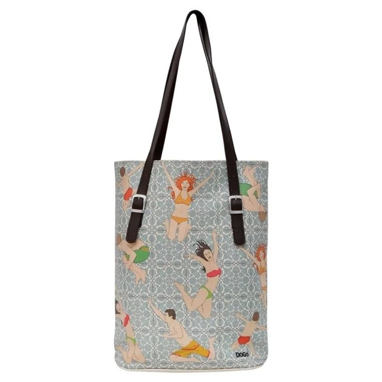 Femme Vegan Bleu Sac d'épaule - Summer Jump Motif
