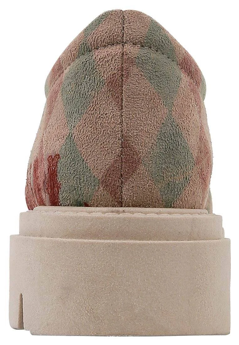Femme Vegan Cream Mocassins - Carnival Motif