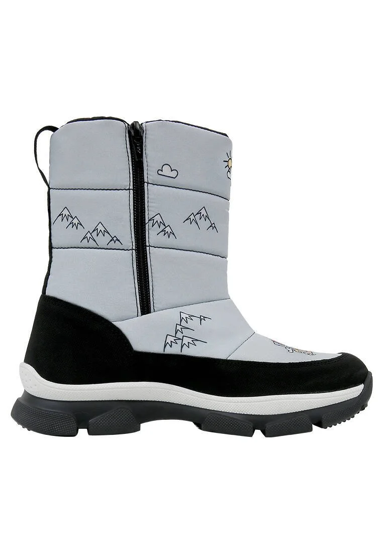 Femme Vegan Gris Bottes de Neige - Warner Bros Looney Tunes Ski Club Motif Femme Vegan Gris Bottes de Neige - Warner Bros Looney Tunes Ski Club Motif