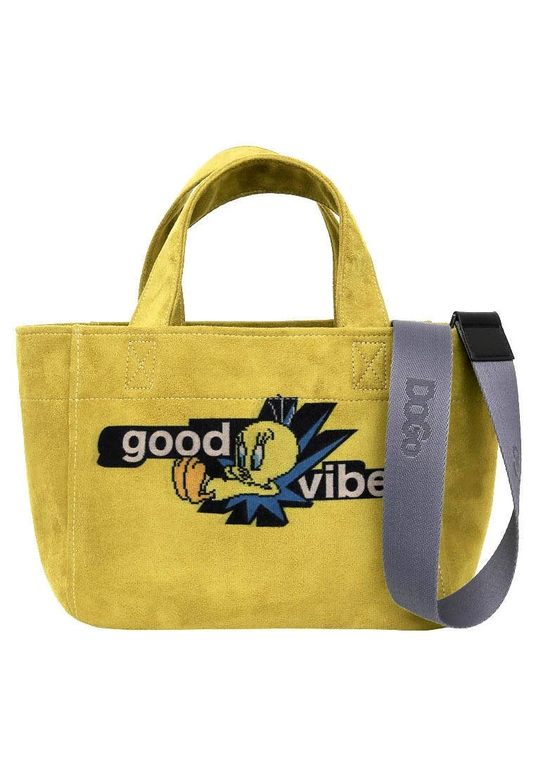Dogo - Femme Vegan Jaune Medium Tote Bag - Warner Bros Tweety Good Vibes Only Motif Dogo - Femme Vegan Jaune Medium Tote Bag - Warner Bros Tweety Good Vibes Only Motif