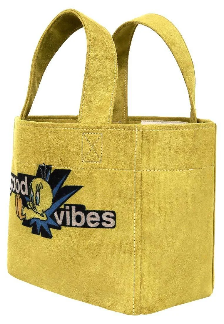 Femme Vegan Jaune Medium Tote Bag - Warner Bros Tweety Good Vibes Only Motif Femme Vegan Jaune Medium Tote Bag - Warner Bros Tweety Good Vibes Only Motif