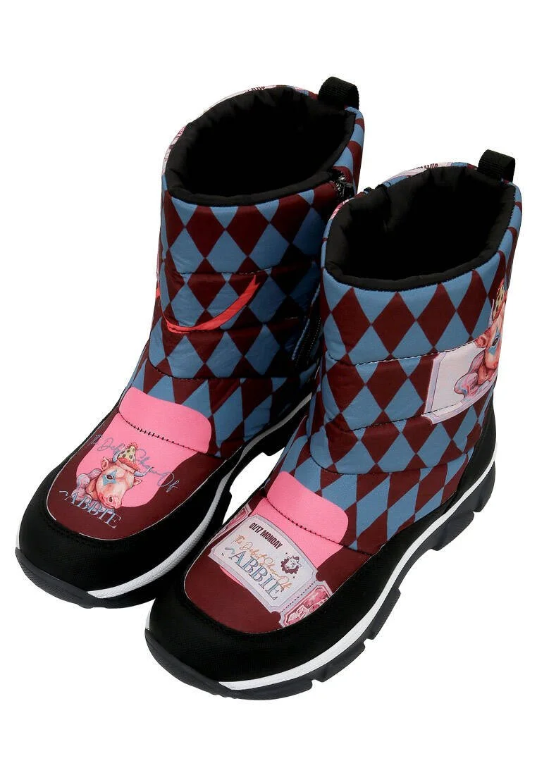Femme Vegan Multicolore Bottes de Neige - Abbie Motif