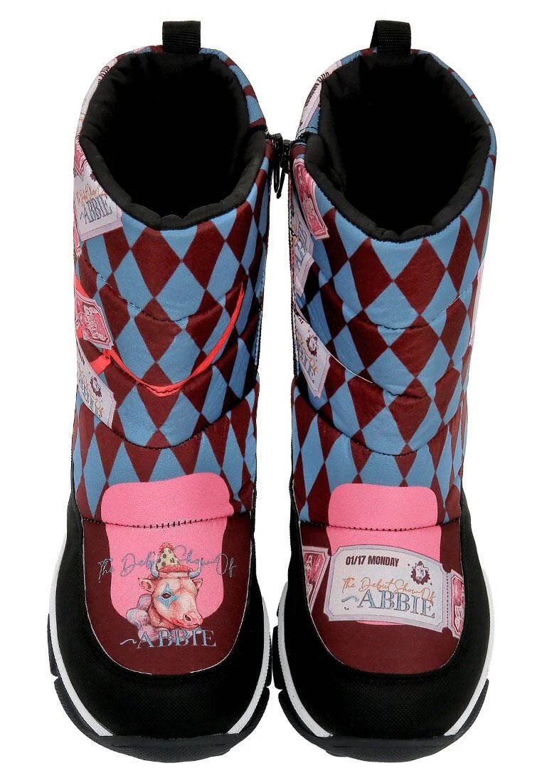 Femme Vegan Multicolore Bottes de Neige - Abbie Motif