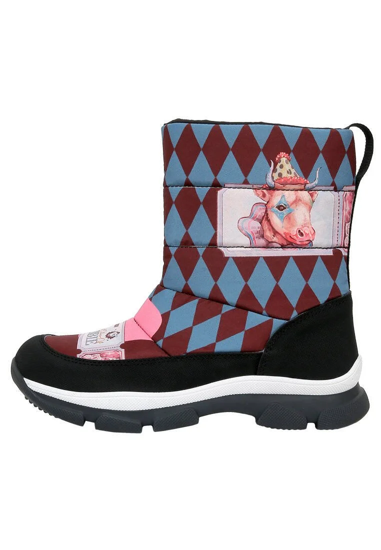 Femme Vegan Multicolore Bottes de Neige - Abbie Motif