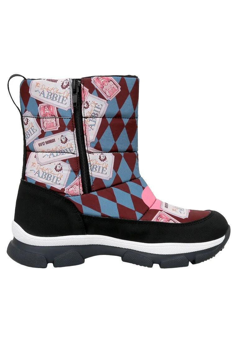 Femme Vegan Multicolore Bottes de Neige - Abbie Motif