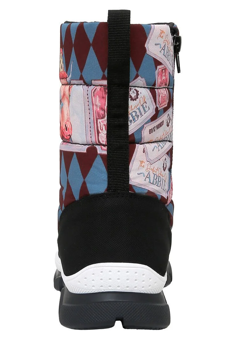 Femme Vegan Multicolore Bottes de Neige - Abbie Motif