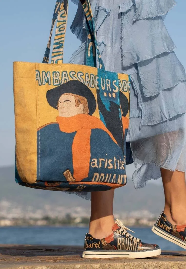 Femme Vegan Multicolore Large Tote Bag - Ambassadeurs Motif