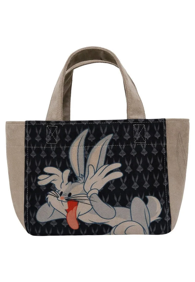 Femme Vegan Noir Medium Tote Bag - Warner Bros Bugs Bunny Playful Bugs Motif Femme Vegan Noir Medium Tote Bag - Warner Bros Bugs Bunny Playful Bugs Motif