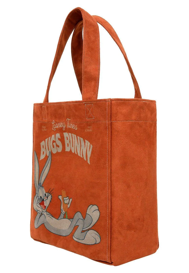 Femme Vegan Orange Large Tote Bag - Warner Bros Red Hot Bunny Motif Femme Vegan Orange Large Tote Bag - Warner Bros Red Hot Bunny Motif