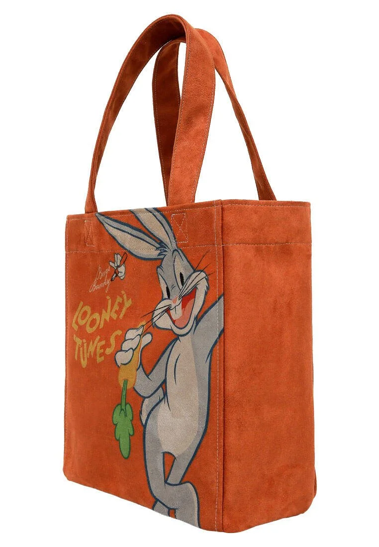 Femme Vegan Orange Large Tote Bag - Warner Bros Red Hot Bunny Motif Femme Vegan Orange Large Tote Bag - Warner Bros Red Hot Bunny Motif
