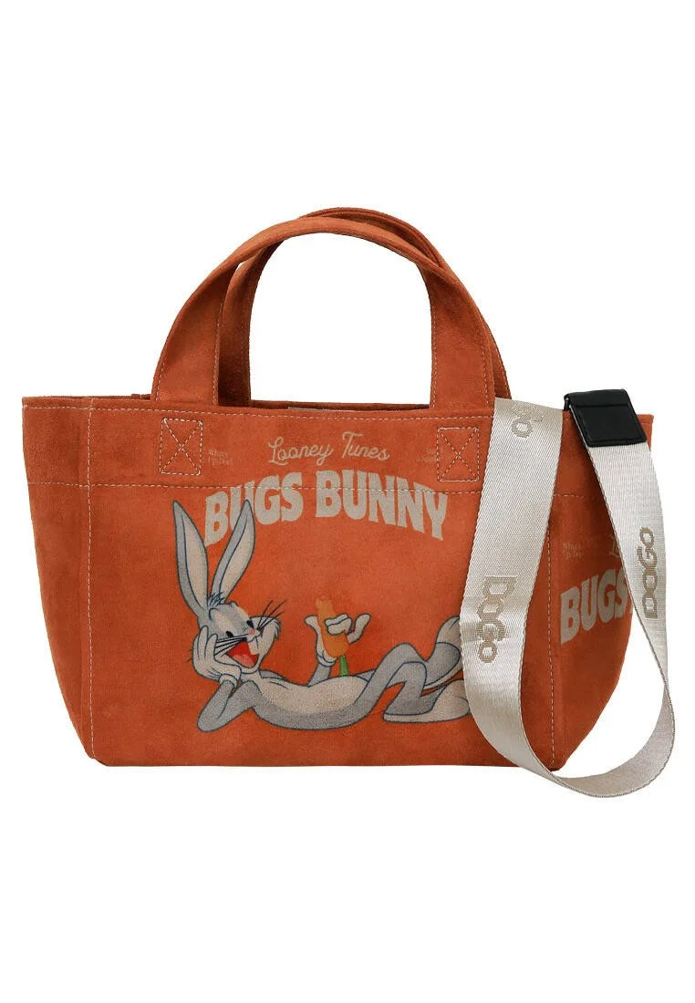 Dogo - Femme Vegan Orange Medium Tote Bag - Warner Bros Bugs Bunny Chill Bunny Motif Dogo - Femme Vegan Orange Medium Tote Bag - Warner Bros Bugs Bunny Chill Bunny Motif