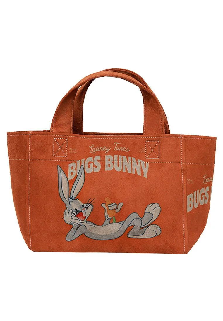 Femme Vegan Orange Medium Tote Bag - Warner Bros Bugs Bunny Chill Bunny Motif Femme Vegan Orange Medium Tote Bag - Warner Bros Bugs Bunny Chill Bunny Motif