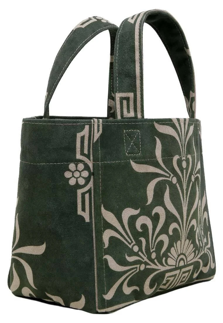 Femme Vegan Vert Medium Tote Bag - Antique Vert Motif