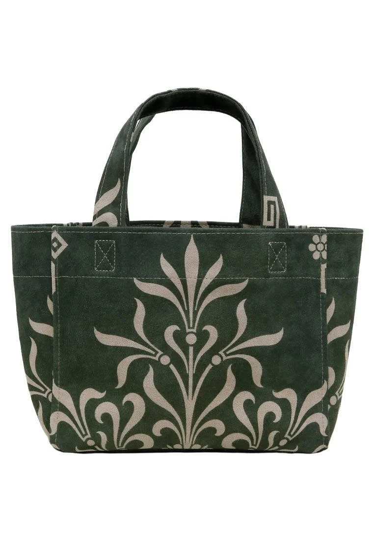 Femme Vegan Vert Medium Tote Bag - Antique Vert Motif