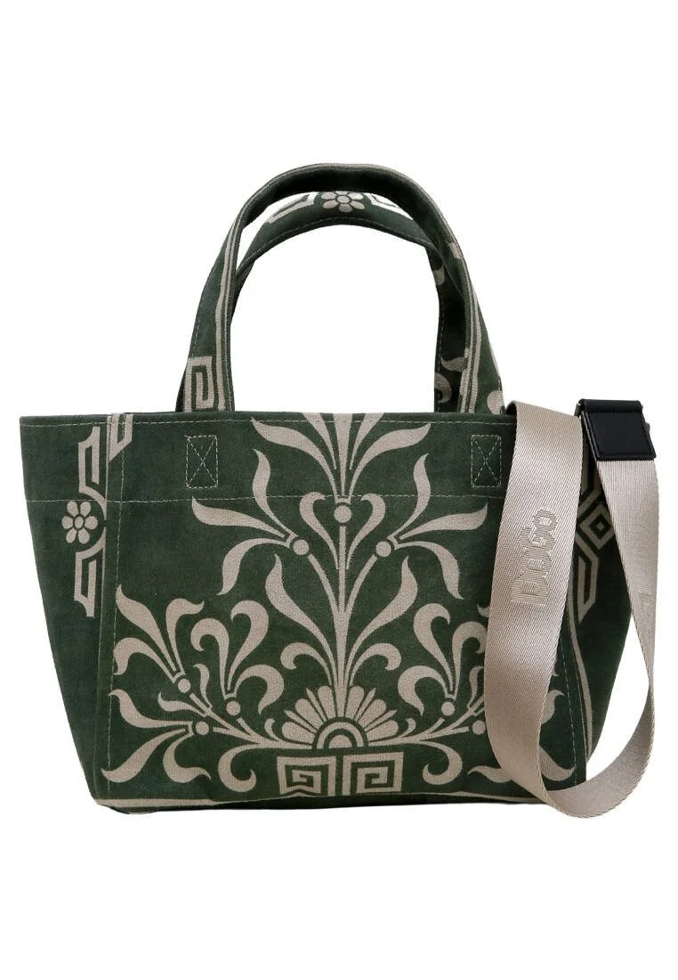 Femme Vegan Vert Medium Tote Bag - Antique Vert Motif