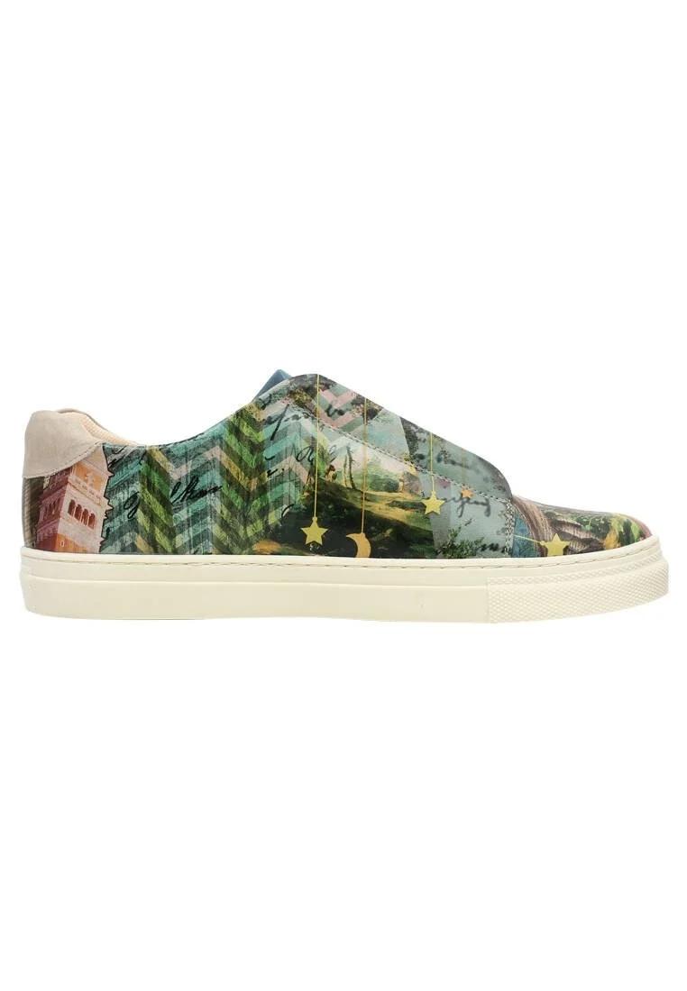 Homme Cuir Vegan Multicolore Baskets à Enfiler - Game Over Princess Motif