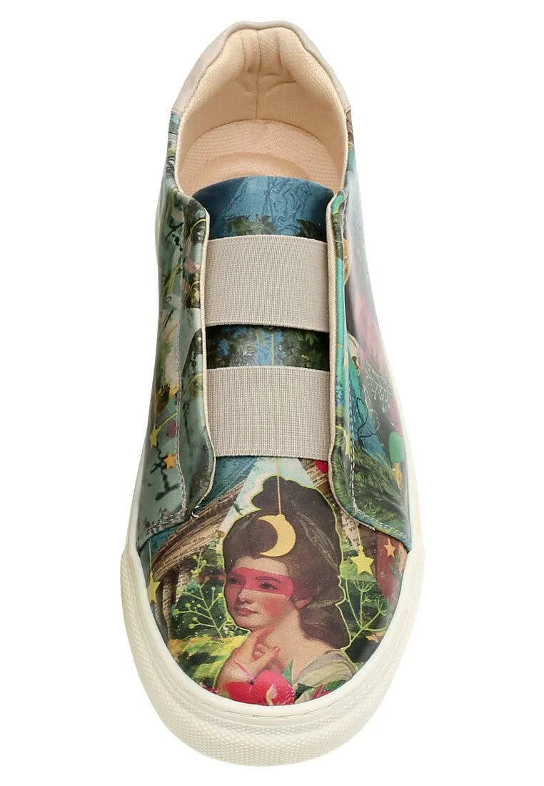 Homme Cuir Vegan Multicolore Baskets à Enfiler - Game Over Princess Motif