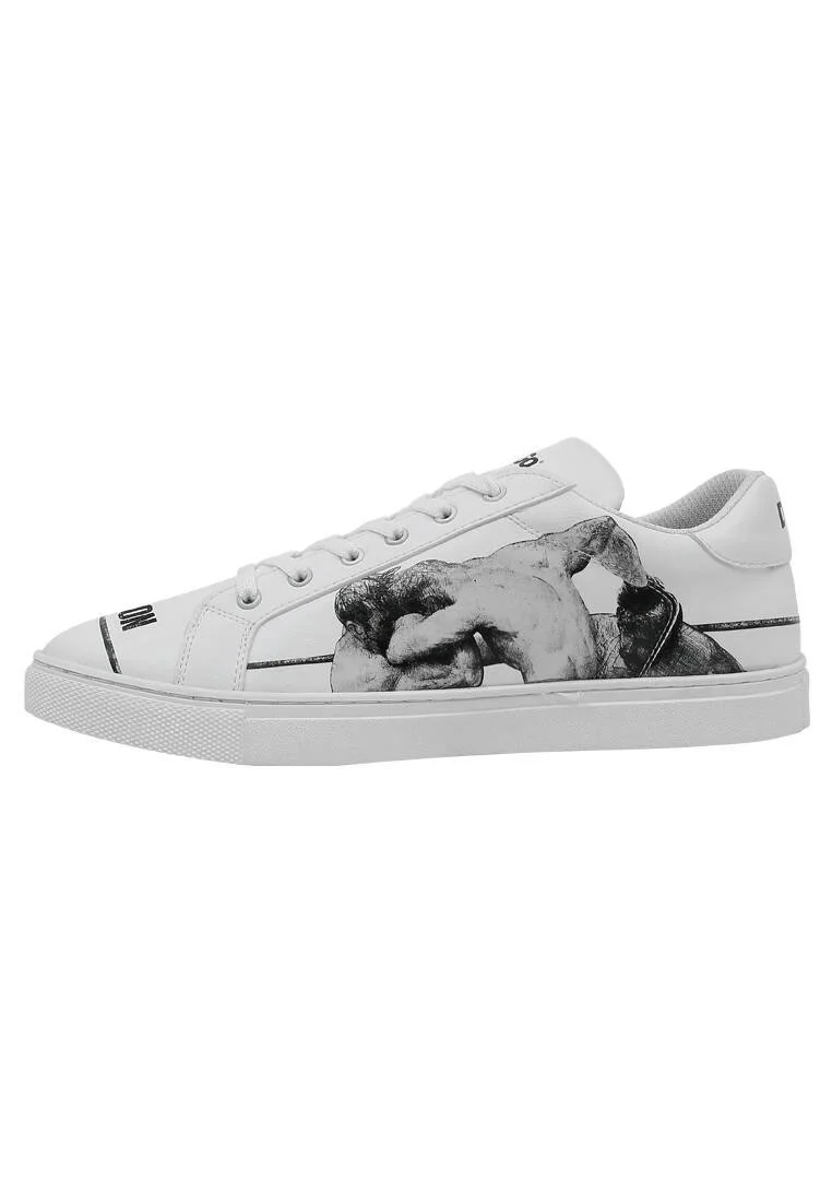 Homme Cuir Vegan Blanc Baskets - Champion Motif