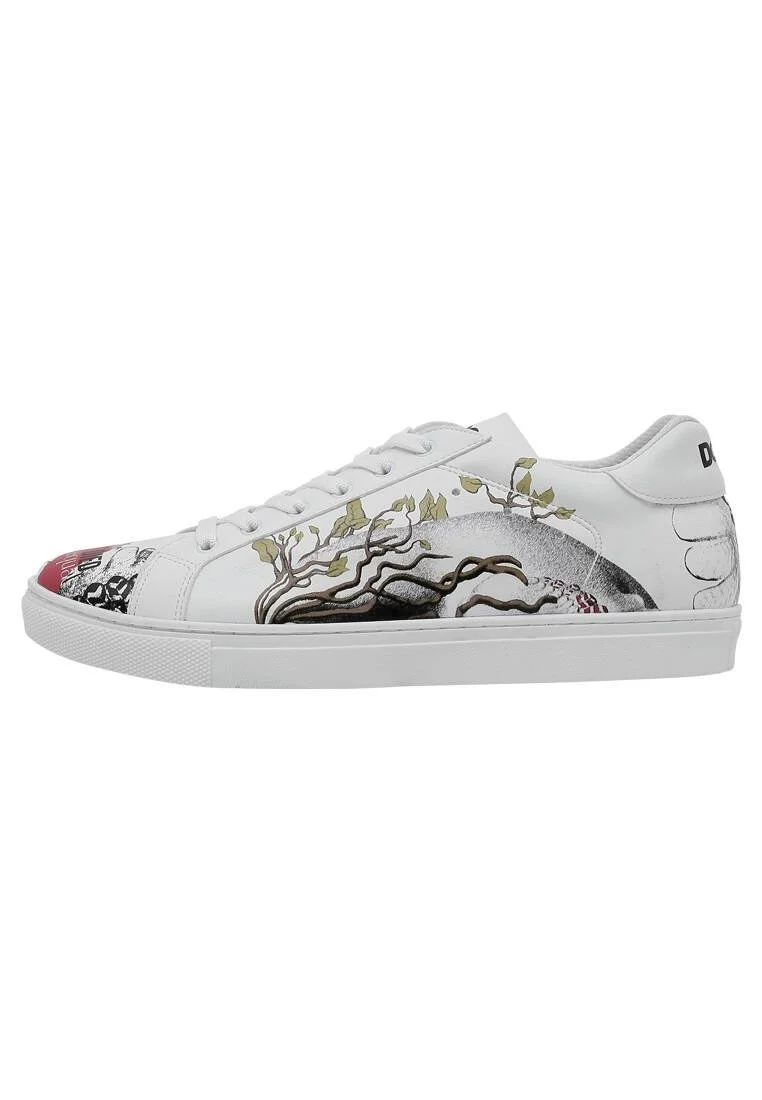 Homme Cuir Vegan Blanc Baskets - Equal Motif