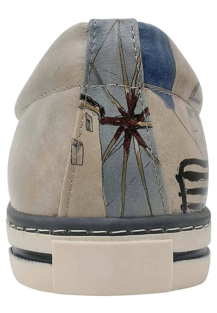 Homme Cuir Vegan Bleu Baskets - Meet me Halfway Motif