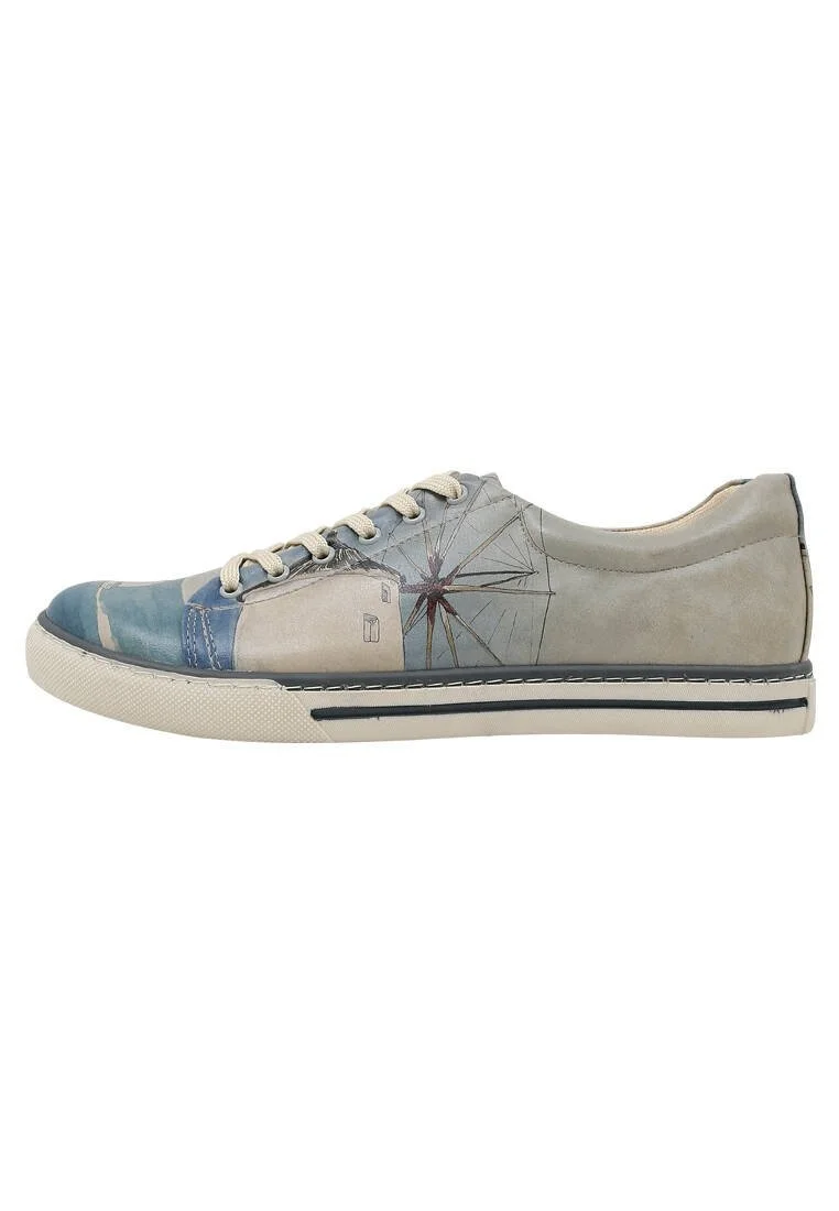 Homme Cuir Vegan Bleu Baskets - Meet me Halfway Motif
