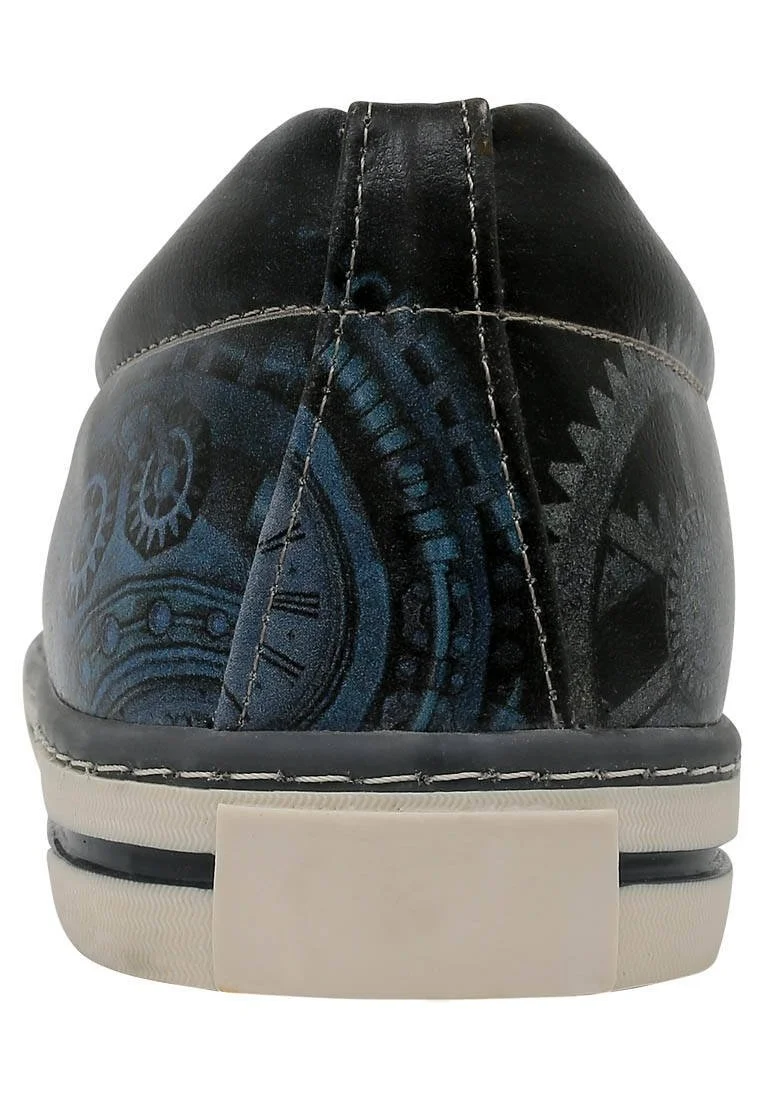Homme Cuir Vegan Bleu foncé Baskets - Time's Up Deer Motif