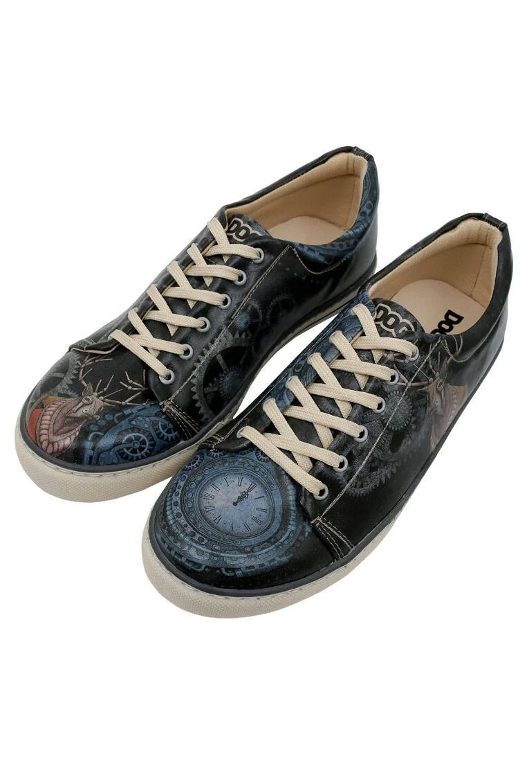 Homme Cuir Vegan Bleu foncé Baskets - Time's Up Deer Motif