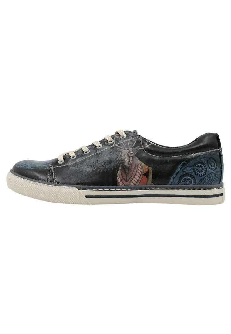 Homme Cuir Vegan Bleu foncé Baskets - Time's Up Deer Motif