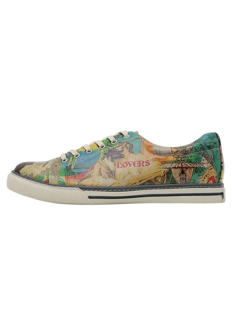 Homme Cuir Vegan Multicolore Baskets - Ancient Tales Motif