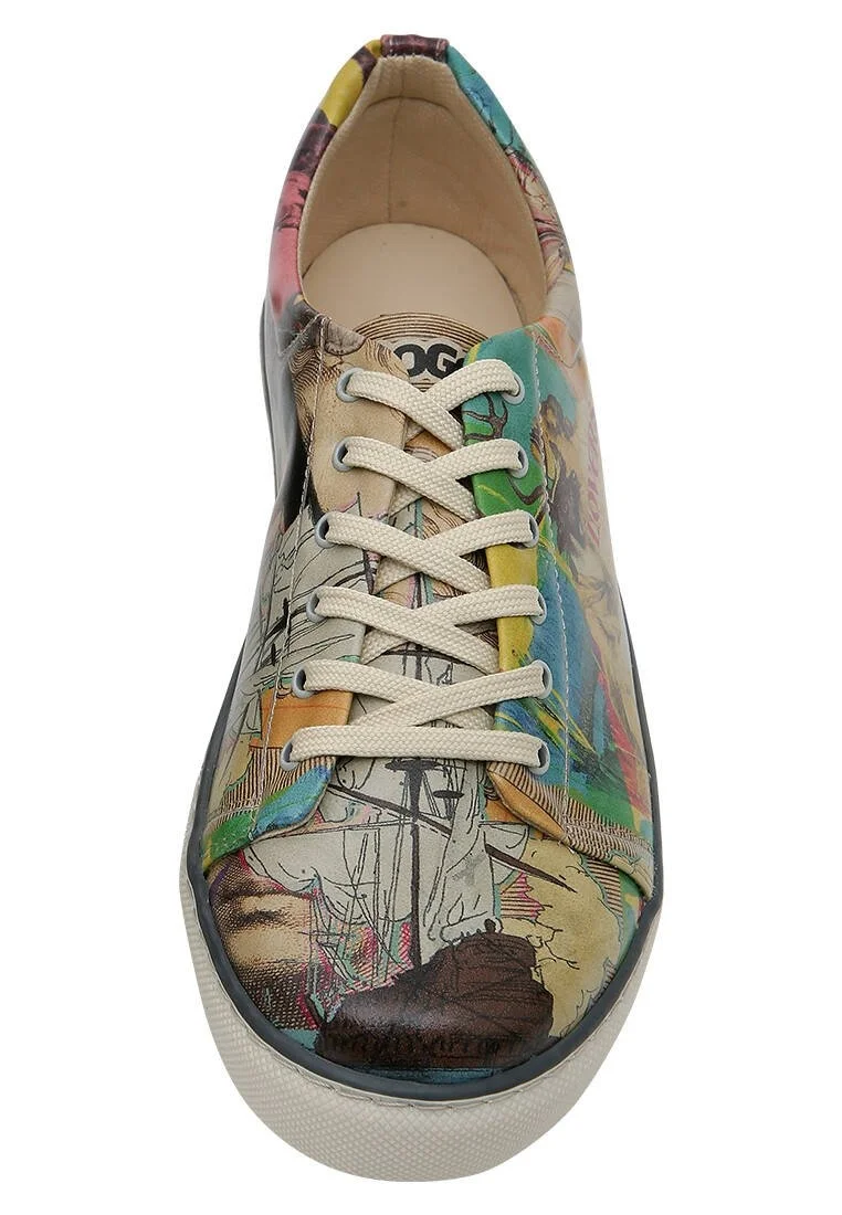 Homme Cuir Vegan Multicolore Baskets - Ancient Tales Motif